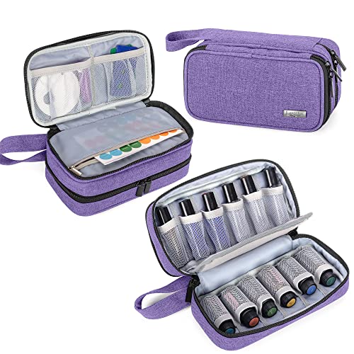 LUXJA Essential Oil Carrying Case - Portable Double-Layer Organizer