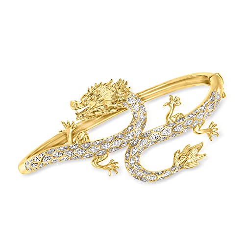 Luxurious Diamond Dragon Bangle Bracelet