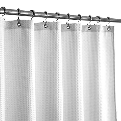 Luxurious Extra Long Shower Curtain with Waffle Weave Design