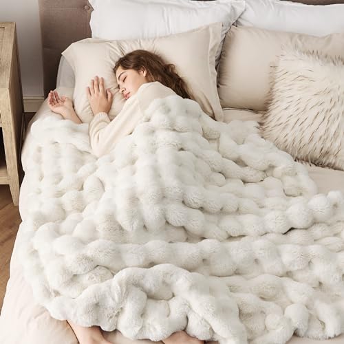 Luxurious Faux Rabbit Fur Throw Blanket