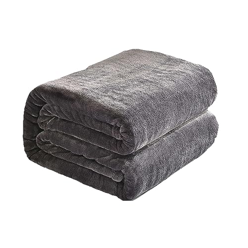 Luxury Charcoal Grey King Size Blanket - Kingole Flannel Fleece Microfiber Throw