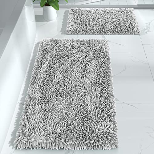 Luxury Shaggy Bathroom Rugs Sets with Non-Slip Backing