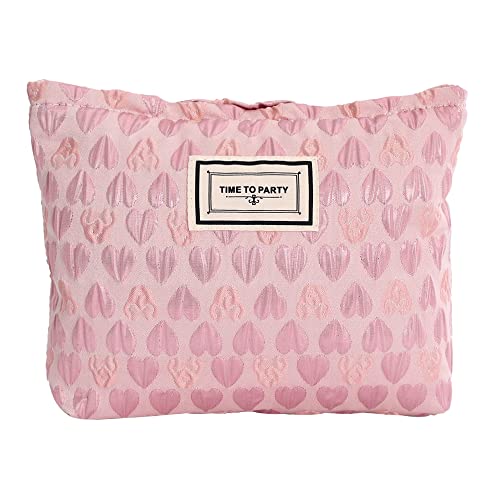 LYDZTION Pink Heart Makeup Bag Cosmetic Bag for Women