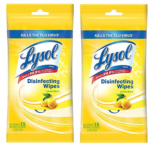 Lysol Disinfecting Wipes to-Go Pack, Lemon Scent