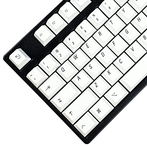 Mac Keycaps Cherry Profile Normcore Style Minimalist Dye Sub PBT White Key Cap