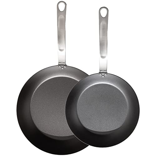 Made In Cookware - 2 Piece Seasoned Blue Carbon Steel Frying Pan