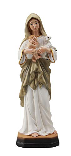 Madonna and Child Blessed Virgin Mother Mary Le Innocence 8 Inch Resin Colored Statue Figurine