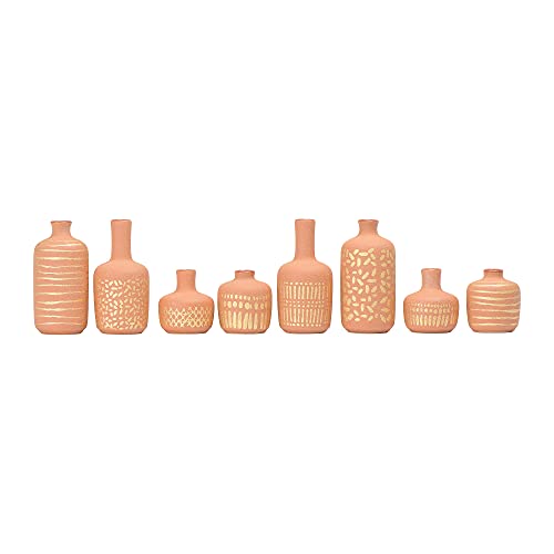 Main + Mesa Gold Pattern Stoneware Vases, Set of 8