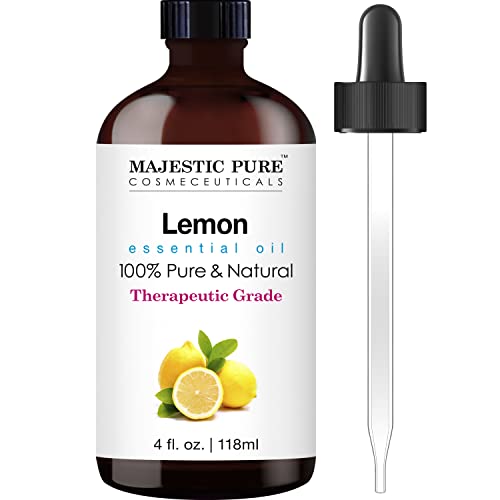 MAJESTIC PURE Lemon Essential Oil, Premium Quality Oil, 4 fl oz