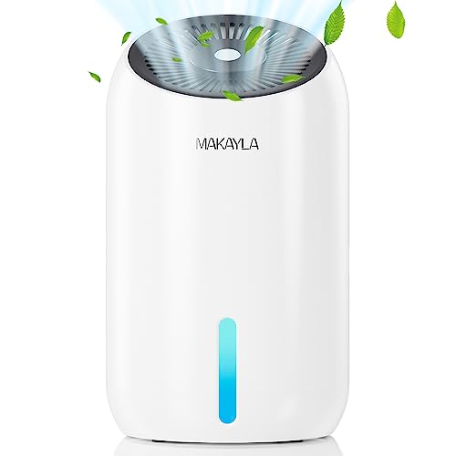 Makayla Dehumidifier 30 OZ(860ml),2200 Cubic Feet Small Dehumidifier with Auto Shut Off and 7 Colors Lights,Ultra Quiet for Home,Wardrobe,Closet,Bathroom,Bedroom,Trailer,RV