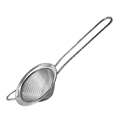 Makerstep 304 Stainless Steel Fine Mesh Strainers for Kitchen. Food Strainer Tea Strainer Coffee Strainer with Long Handle. 3.3 Inch
