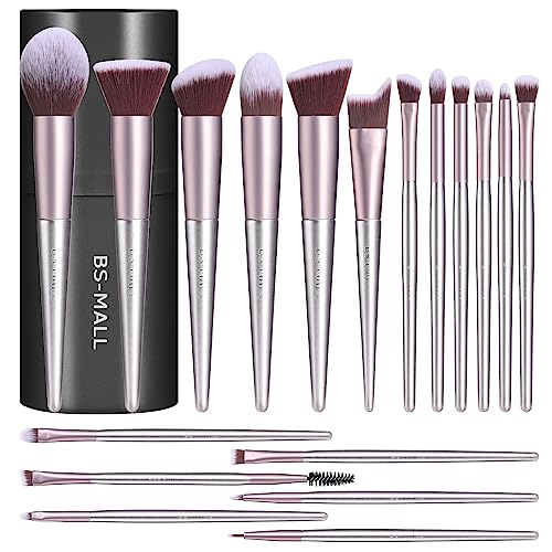 Makeup Brush Set: 18 Pcs Premium Synthetic Brushes with black case