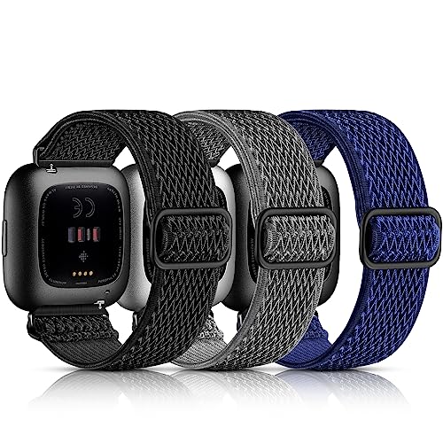 Maledan Stretchy Solo Loop Compatible with Fitbit Versa/Fitbit Versa 2 Bands