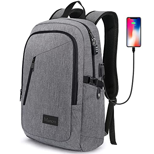 Mancro Laptop Backpack with USB Charging Port