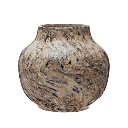 Marbled Brown Stoneware Vase by Bloomingville