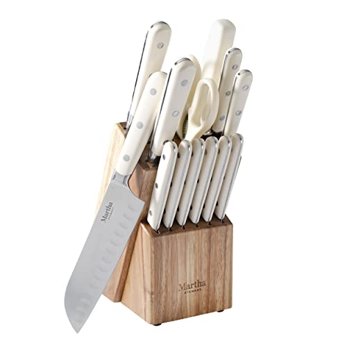 Martha Stewart 14-Piece Cutlery Knife Set with Ashwood Block
