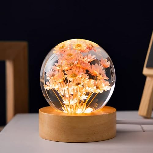 MARZIUS Flower Crystal Ball Night Light