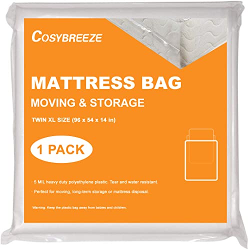 Mattress Bag for Moving, Mattress Storage Bag, 5 Mil Twin Mattress Cover [1-Pack]
