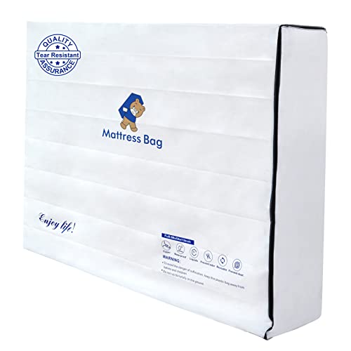 Mattress Bags for Moving and Storage of Full - Zipper Closure - Tear Resistant - Waterproof - No Fading - Heavy Duty Mattress Cover for Moving - Moving Supplies