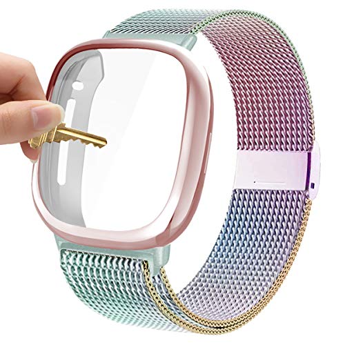 Maxjoy Stainless Steel Metal Band for Fitbit Sense/Versa 3