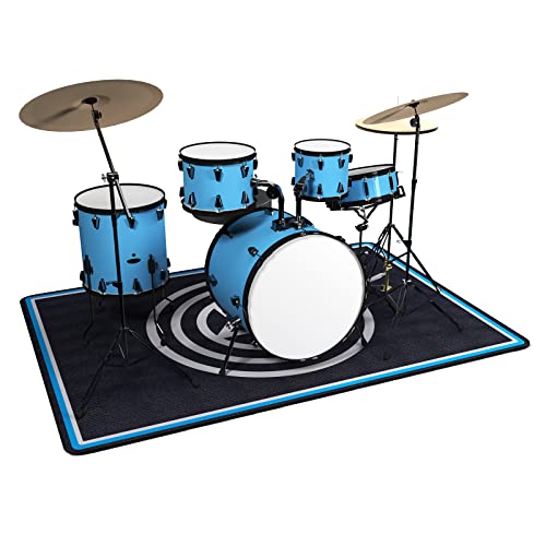 MAYGOZIY Drum Rug Drum Mat Tightly Woven Fabric - Black Blue