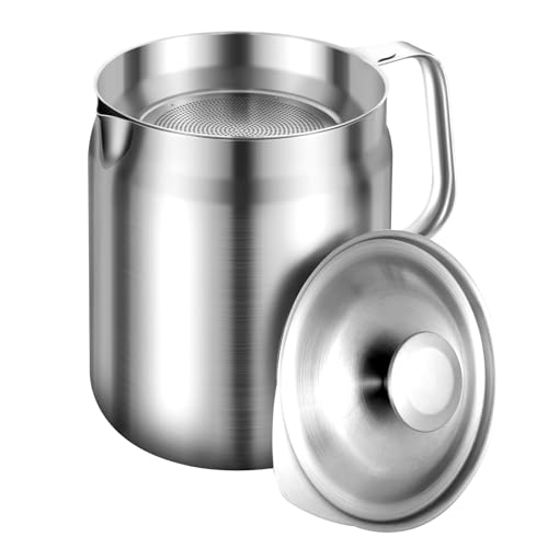 Maylmc Bacon Grease Container with Strainer
