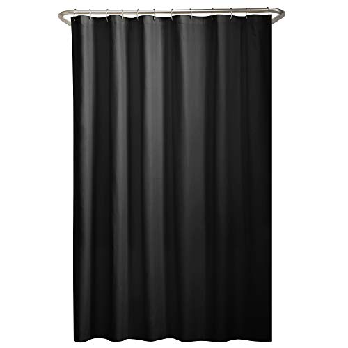 Maytex Water-Repellent Shower Curtain Liner, 70" x 72", Black