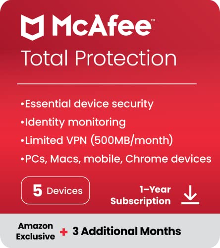 McAfee Total Protection 2023 | Antivirus Software with Secure VPN, Password Manager, Dark Web Monitoring
