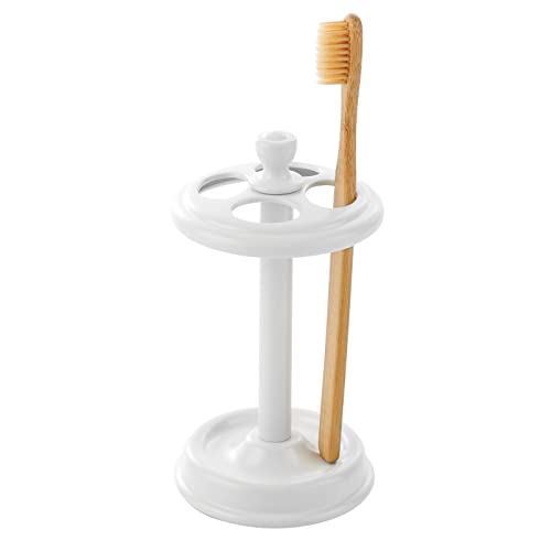 mDesign Compact Bathroom Toothbrush Holder Stand