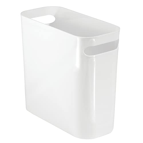 mDesign Compact Plastic Trash Can with Handles