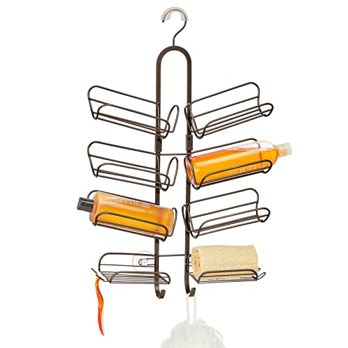 mDesign Hanging Metal Shower Caddy - Bottle Organizer Shelf