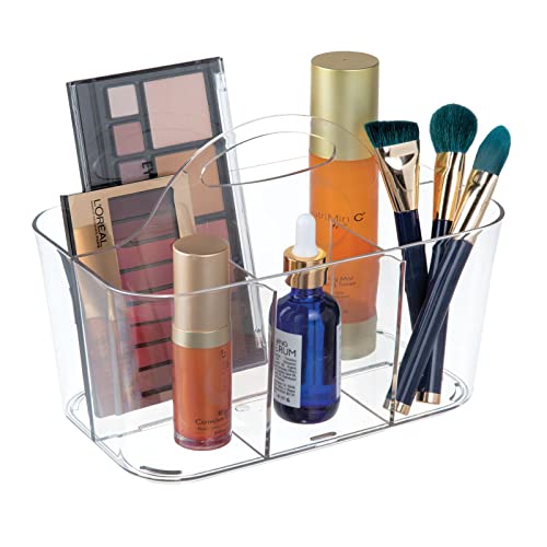 mDesign Makeup Storage Organizer Caddy Tote - Clear