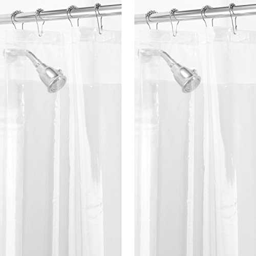 mDesign PEVA Shower Curtain Liner - 72" x 72" - Clear