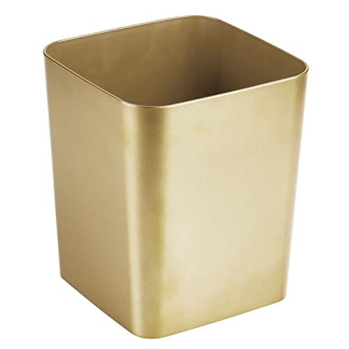 mDesign Small Square Metal 2.3 Gallon Trash Can