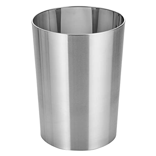mDesign Stainless Steel Round Trash Can