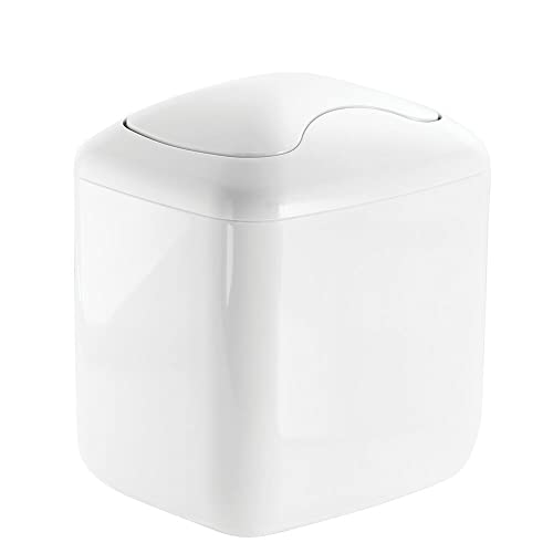 mDesign White Mini Wastebasket Trash Can