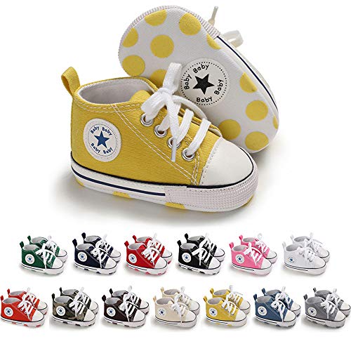 Meckior Save Beautiful Baby Girls Boys Canvas Sneakers Soft Sole High-Top Ankle Infant First Walkers Crib Shoes