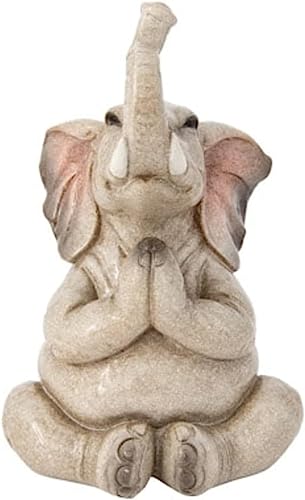 Meditating Elephant Yoga Statue Figurine