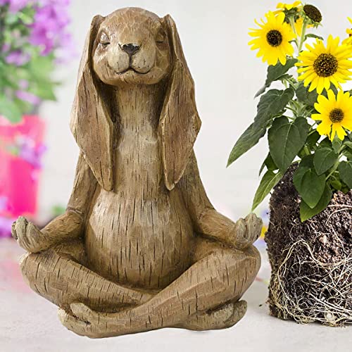 Meditation Rabbit Statue for Zen Garden Decor