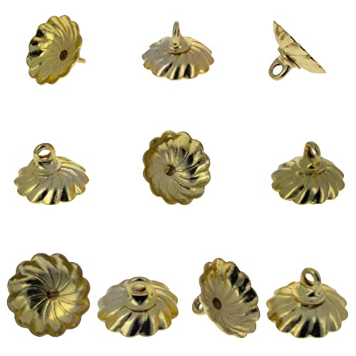 Medium Gold Tone Metal Ornament Caps