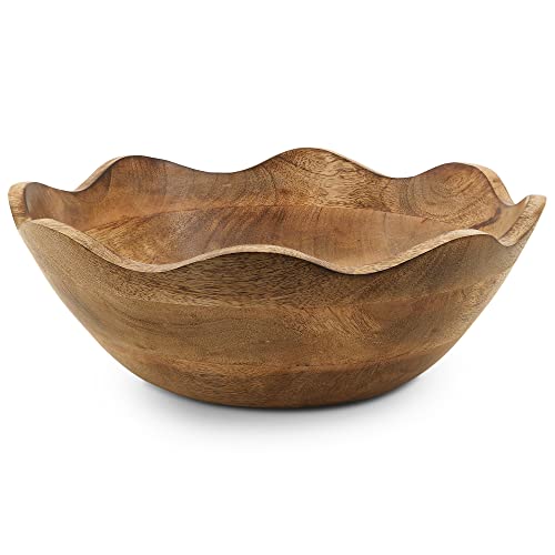 Mela Artisans Wooden Scalloped Bowl - Large