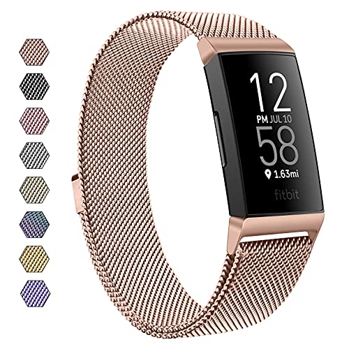 Wearlizer Compatible with Fitbit Charge 5 Bands, Adjustable Premium Me