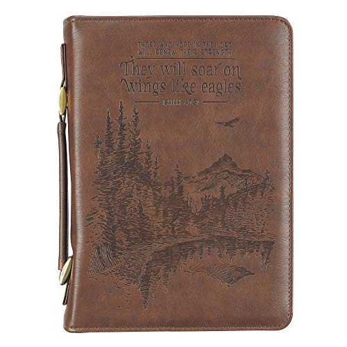 Men's Classic Bible Cover On Wings Like Eagles Mountain Isaiah 40:31