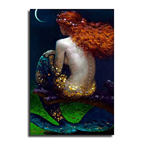Mermaid Fantasy and Merman Poster Decorative Painting