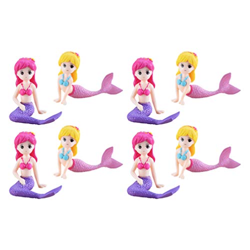 Mermaid Figurines Cake Toppers, 8 Pieces