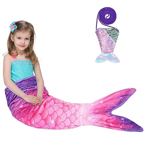 Mermaid Tail Blanket for Girls Kids