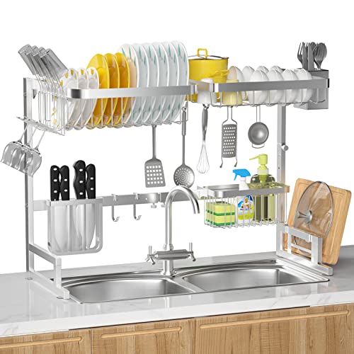 MERRYBOX 304 Stainless Steel Over The Sink Dish Drying Rack