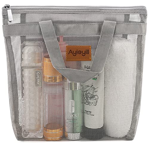 Mesh Shower Caddy Tote Bag Quick Dry Hanging Toiletry and Bath Organizer