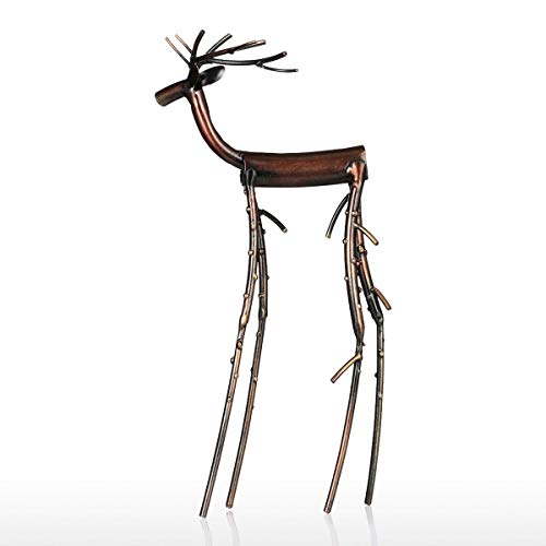 Metal Animal Sculpture Long Leg Black Moose Statues