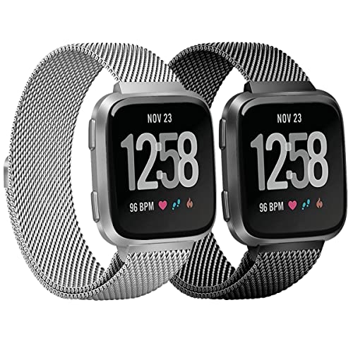 Metal Bands for Fitbit Versa - Adjustable Magnetic Wristbands